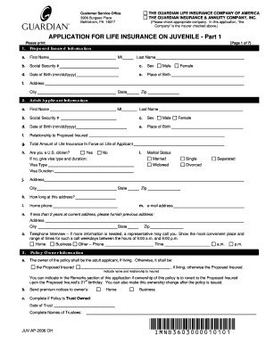 Juvenile Life Insurance Application