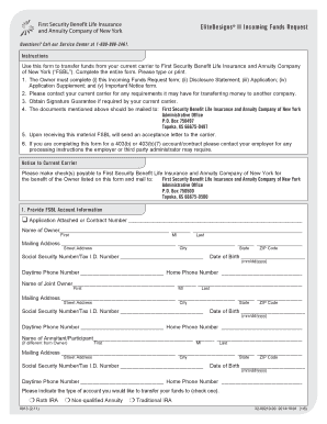 Incoming Funds Request Form