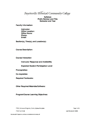 Syllabus Template