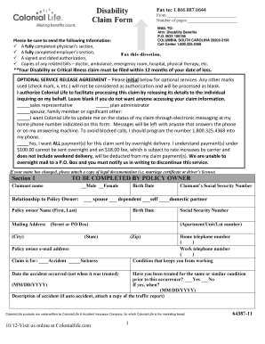Disability Claim Form