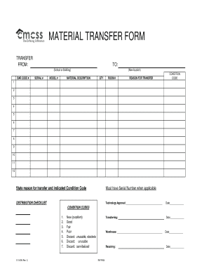Material Transfer Form