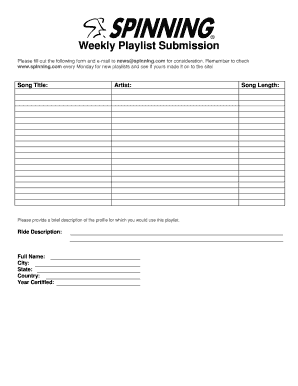 Weekly Playlist Submission Form