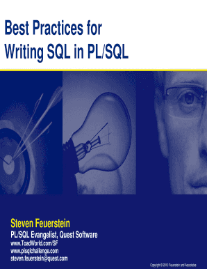 Fillable Online Best Practices for Writing SQL in PL/SQL Steven ...