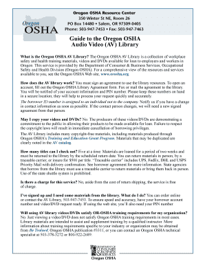 Oregon OSHA Library Agreement