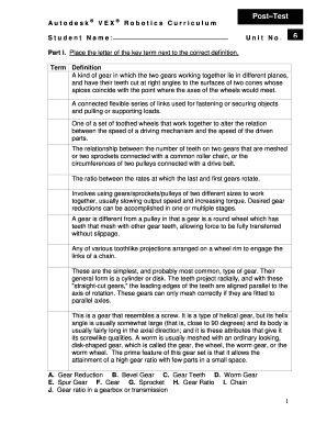 Robotics Curriculum Post-Test