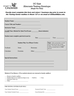 Test envelope cover sheet - UC East - ucclermont