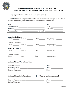 School Uniform Loan Agreement