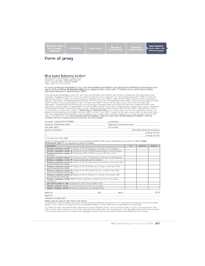 Blue Label Proxy Form