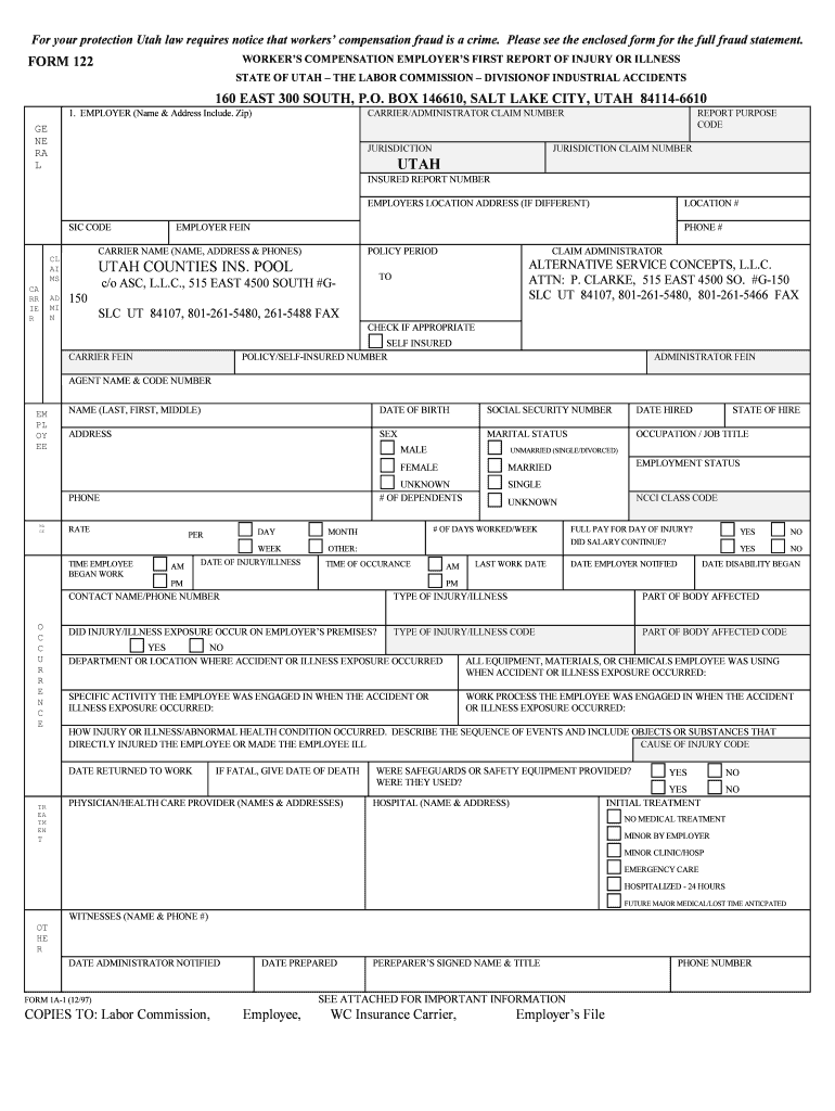 Fillable Online sanjuancounty UTAH UTAH COUNTIES INS. POOL San Juan