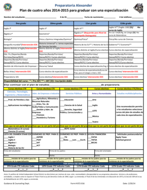 Plan de cuatro años para graduar