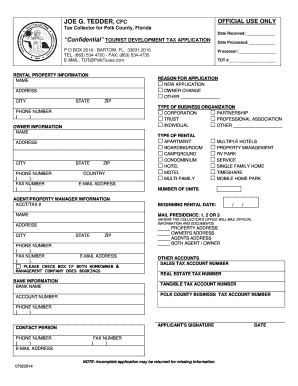 Tourist Development Tax Application