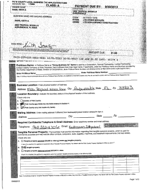 Polk County Local Business Tax Application Form