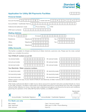 Utility Bill Payment Authorization Form