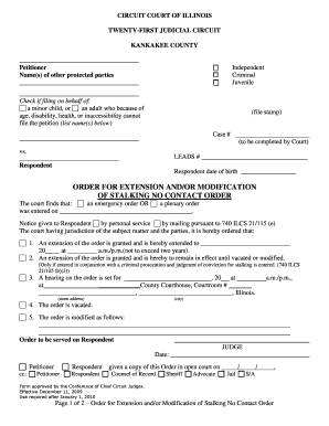 Illinois Stalking No Contact Order Extension