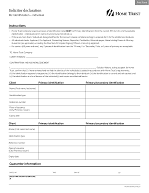 Solicitor Declaration Form