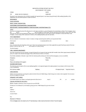 Notary's Interim Report on Title and Request for Funds