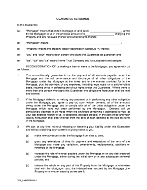 Guarantee Agreement for Mortgage