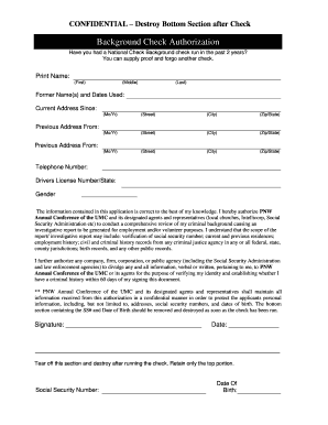 Background Check Authorization Form