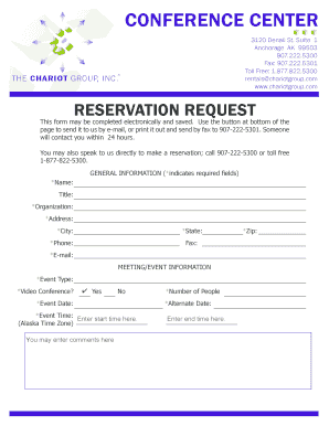 Chariot Group Reservation Request