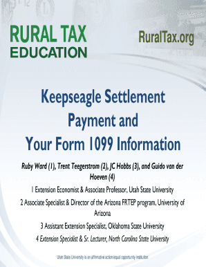 Keepseagle Settlement Payment Form 1099 Information