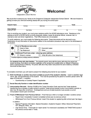 Texas Student Registration Form