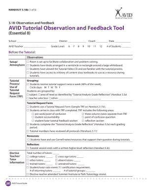 AVID Tutorial Observation and Feedback Tool