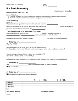 Chemistry Stoichiometry Notes