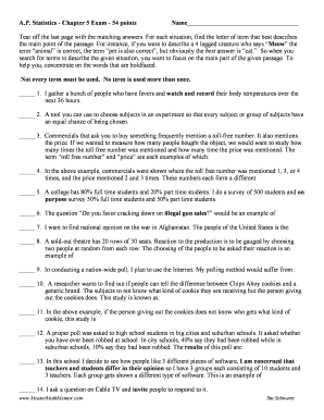 AP Statistics Chapter 5 Exam