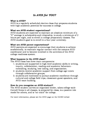 AVID Program Application Form