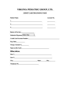 Credit Card Processing Form