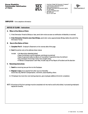 Group Disability Claim Form