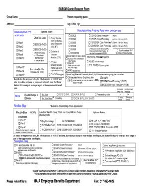 BCBSM Quote Request Form