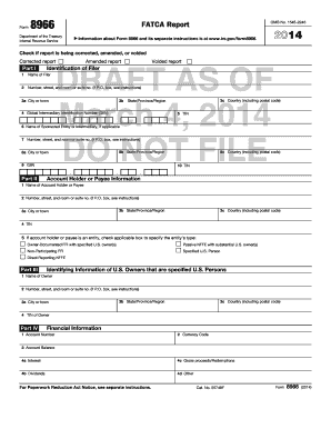 IRS Form 8966 FATCA Report