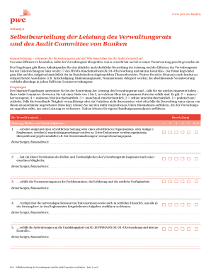 FragebogenVerwaltungsrat Audit Committee Banken14d bb - PwC