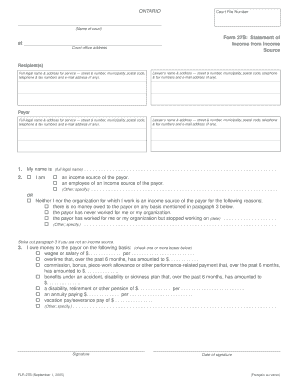 Ontario Form 27B: Statement of Income from Income Source