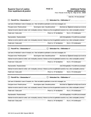 Ontario Court Additional Parties Form