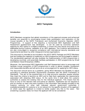 AEO Application and Self Assessment Template