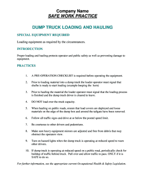 Dump Truck Loading and Hauling Safety Practice