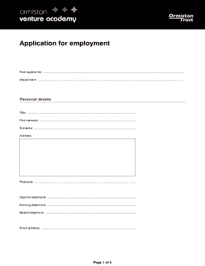 Employment Application Form