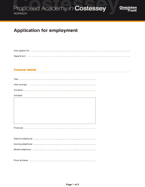 Employment Application Form
