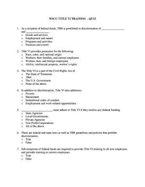 Title VI Training Quiz