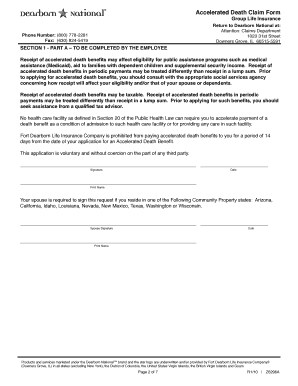 Accelerated Death Claim Form