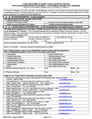 Florida Electronic Lien and Title Program Application