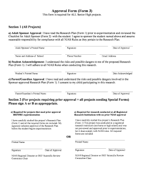Senior High Project Approval Form