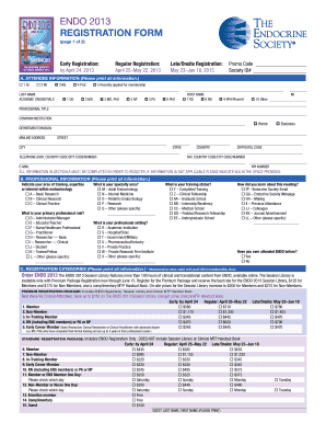 ENDO 2013 Registration Form