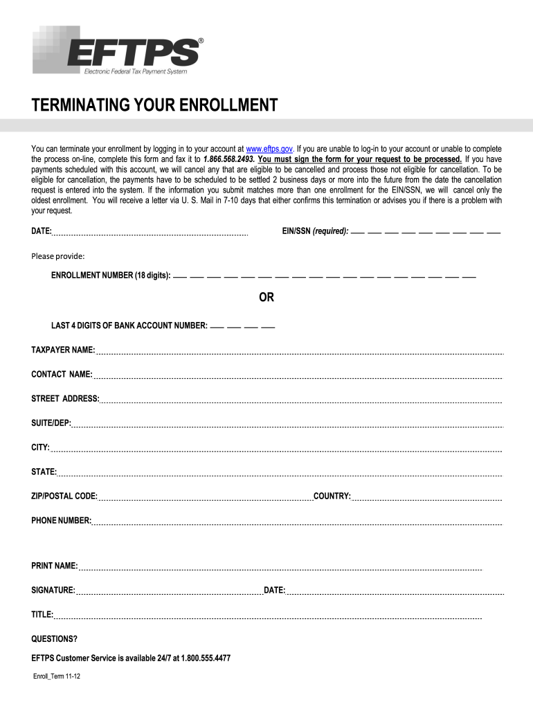 Eftps Payment Worksheet Short Form Printable