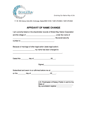 Affidavit of Name Change