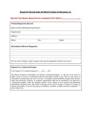 Illinois Freedom of Information Act Request Form