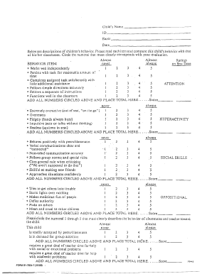 Child Behavior Rating Scale