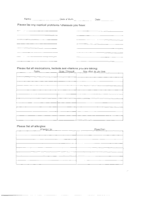 Medical History Form